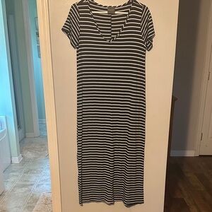 Olivia Rae Striped Navy and White Maxi Dress